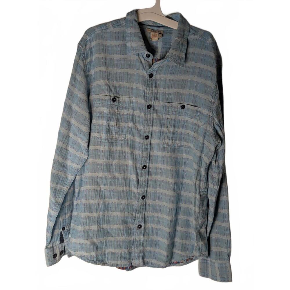 Carbon2Cobalt Shirt Mens Medium Long Sleeve Blue Preppy Cotton Button Up